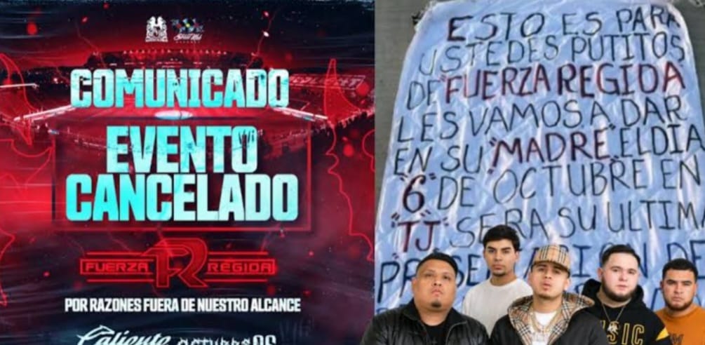 En este momento estás viendo Fuerza Regida cancela evento en Tijuana por amenazas. El primero fue Peso Pluma.. que esta pasando???